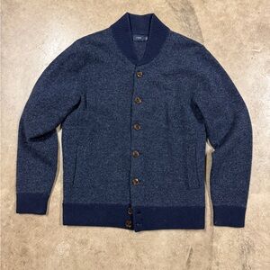 J. Crew Navy Shawl-Collar Button Cardigan
